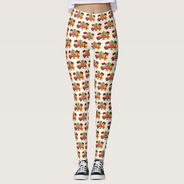 Leggings Pintura de tabla de Kwanzaa (Anverso)