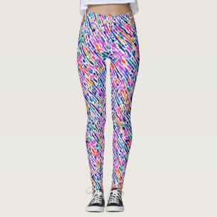 Leggings Pintura De Trazo De Pincel Rosa Púrpura Abstracto 