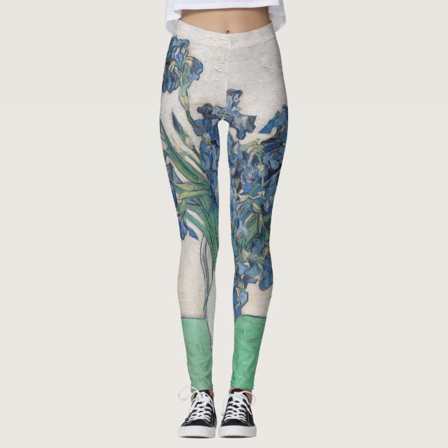 Leggings Pintura de Van Gogh Jarrón de Iris Impresionismo (Anverso)