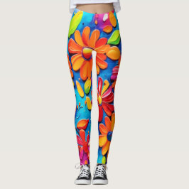Leggings Pintura floral alegre