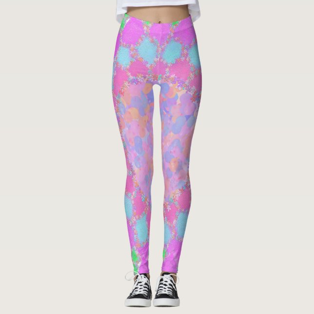 Leggings Pintura Holi salpicar rangoli floral (Anverso)