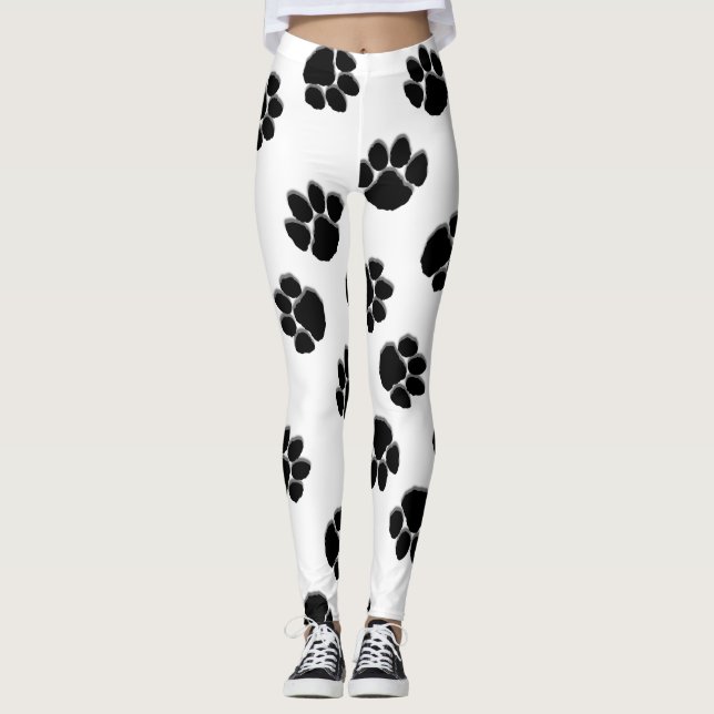 Leggings Pintura Impresiones en blanco (Anverso)