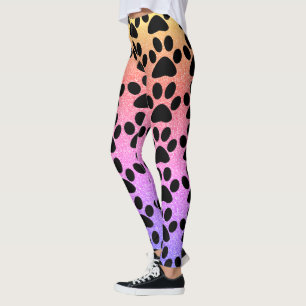Leggings Pintura Impresiones Rosa Dorado Purpurina Negro Pa