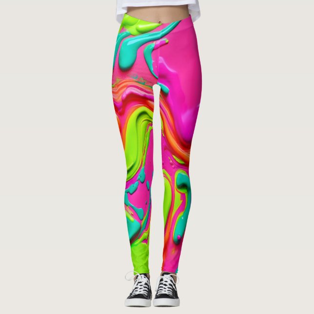 Leggings Pintura líquida vibrante (Anverso)