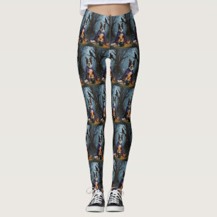 Leggings Pintura mágica de Halloween del perro Kelpie austr