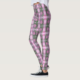 Leggings Pintura mezclada de flores de lirio morado -