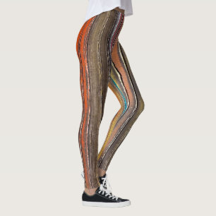 Leggings pintura rústica en patrón de madera
