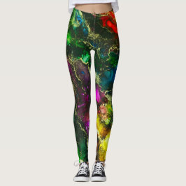 Leggings Pintura sintética psicodélica de tinta de alcohol