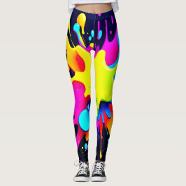 Leggings Pintura vibrante Esplash Resumen Arte