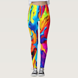 Leggings Pintura vibrante Splash Art en colores negrita