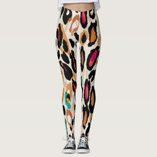 Leggings Pinturas de animales vivos de leopardo