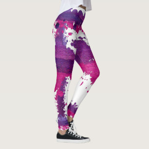 Leggings Pinzas artísticas gráficas púrpura rosa
