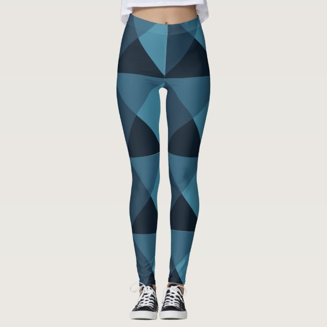 Leggings Pirámides azules oscuras (Anverso)