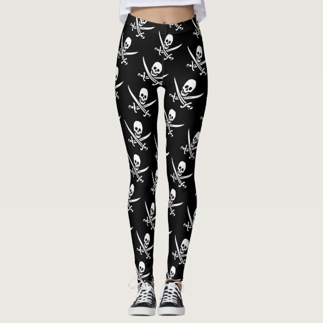 Leggings Pirata, Jolly Roger, estilo, (Anverso)