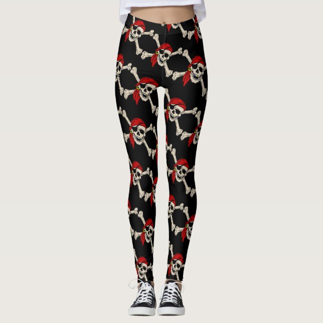 Leggings Pirata, Jolly Roger, estilo, (Anverso)