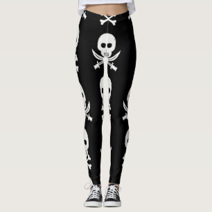 Leggings Pirata Skulls Crossbone Seless Pattern