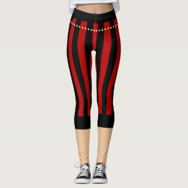 Leggings Pirata tradicional pega piernas negras rojas