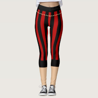 Leggings Pirata tradicional pega piernas negras rojas