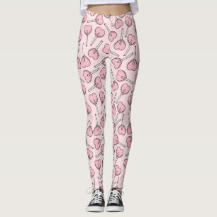 Leggings Pirulís rosas, pirulís con forma de corazón, patró