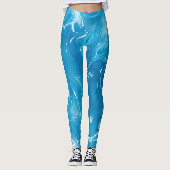 Leggings Piscina azul Aqua Piscina Azul Piscina Náutica Pis (Anverso)