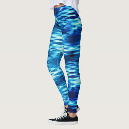 Leggings Piscina de remolino abstracto de forma azul con gr