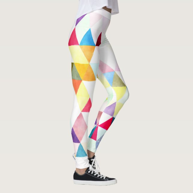 Leggings PixDezines Boho Acuarela Geométrico/Triángulos (Derecha)