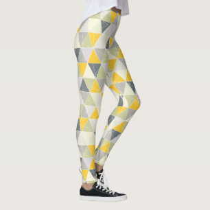 Leggings PixDezines Geométrico/Amarillo/Gris