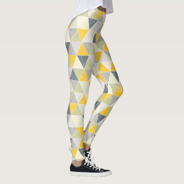Leggings PixDezines Geométrico/Amarillo/Gris (Derecha)