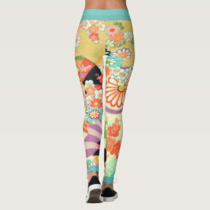 Leggings PixDezines Kimono/Peonies/Flores de cerezo
