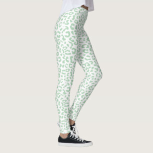 Leggings PixDezines Leopard Print/Mint Green