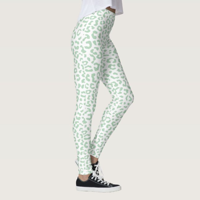 Leggings PixDezines Leopard Print/Mint Green (Derecha)