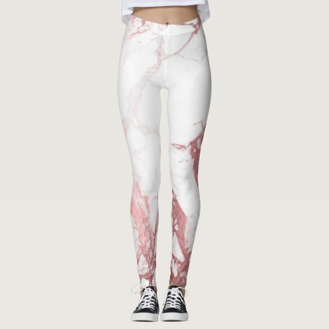 Leggings PixDezines Marble Slab/Rose Gold venas (Anverso)