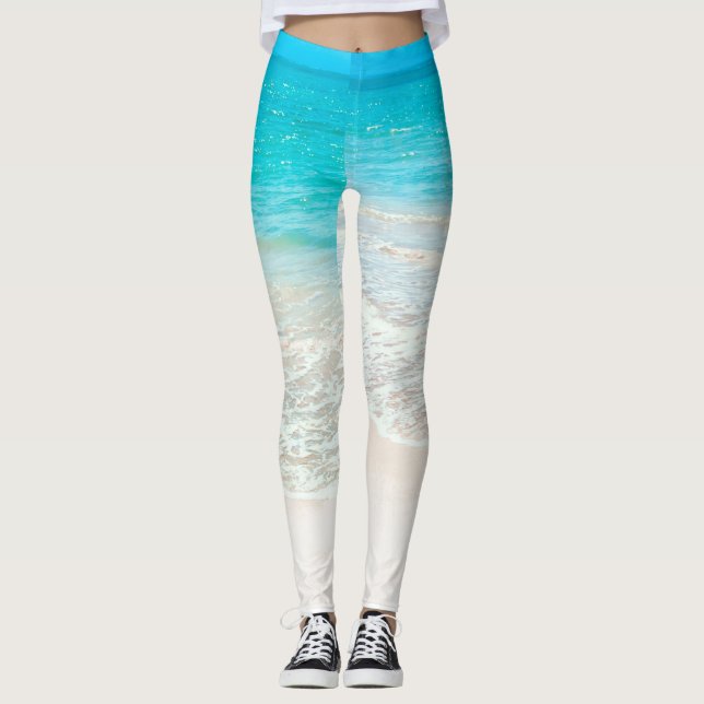 Leggings PixDezines Playa/Arena Blanca (Anverso)