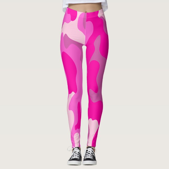 Leggings PixDezines Princess Camo, Flashy Hot Pink (Anverso)