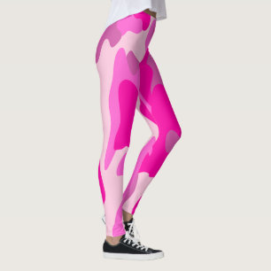 Leggings PixDezines Princess Camo, Flashy Hot Pink