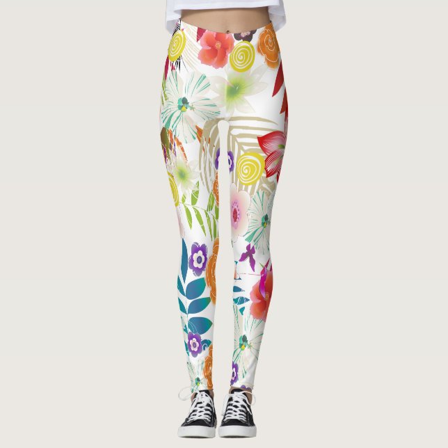 Leggings PixDezines Wailea/Hibiscus/DIY Bckgrad (Anverso)