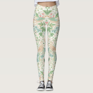 Leggings PixDezines William Morris Strawberry Thief Mint