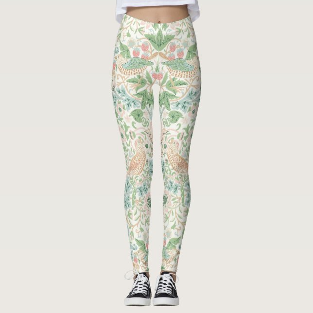 Leggings PixDezines William Morris Strawberry Thief Mint (Anverso)