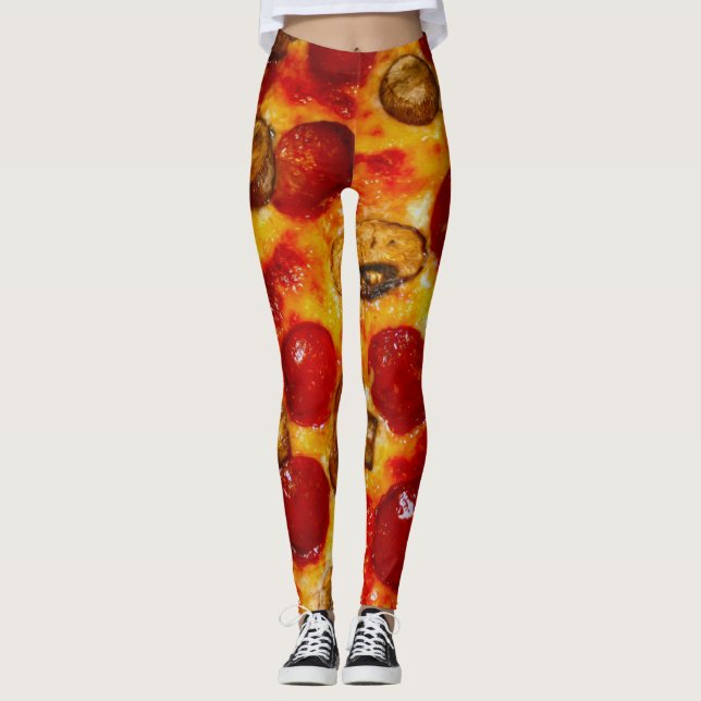 Leggings Pizza Pepperoni y hongos (Anverso)