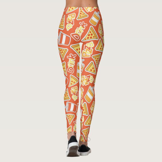 Leggings Pizza Y Patrón De Bebidas (Reverso)