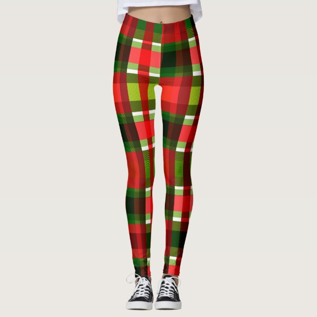 Leggings Placa de búfalo para navidades de vacaciones en cu (Anverso)