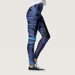 Leggings Placa de circuito electrónico azul del nerd de sal