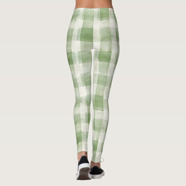 Leggings Placa de crema verde de granja (Reverso)