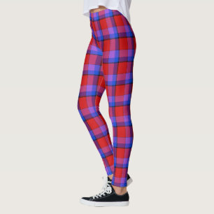 Leggings Placa de maceta morada y tartán roja en Escocia