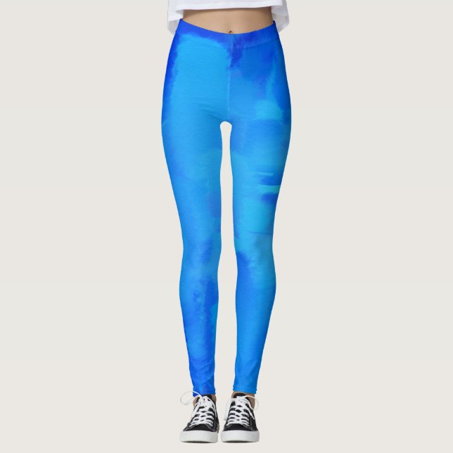 Leggings Placa de pintura azul (Anverso)