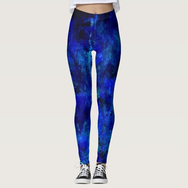 Leggings Placa de pintura azul (Anverso)