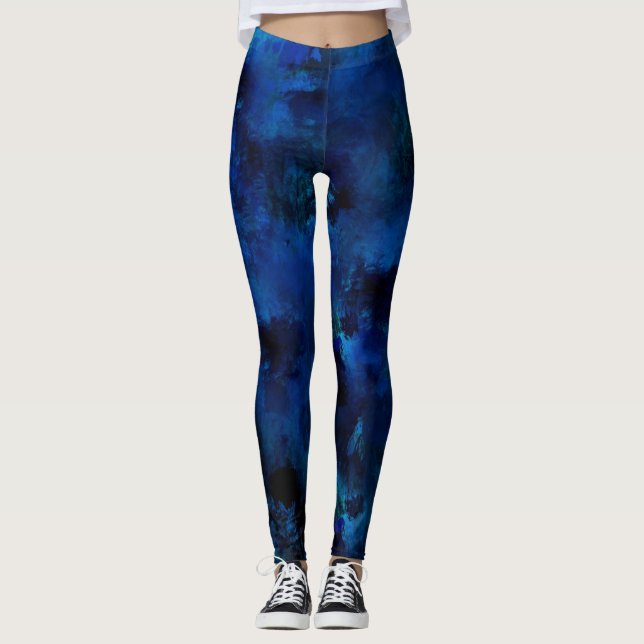 Leggings Placa de pintura azul #3 (Anverso)