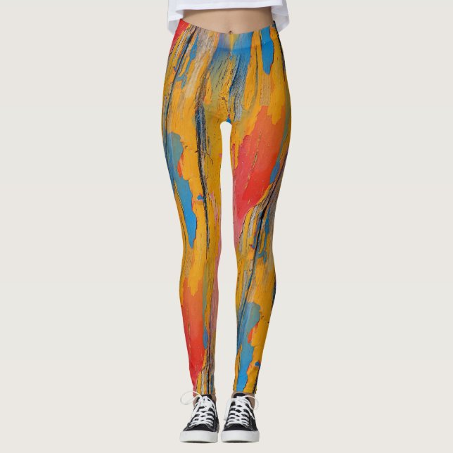 Leggings Placa de pintura colorida (Anverso)
