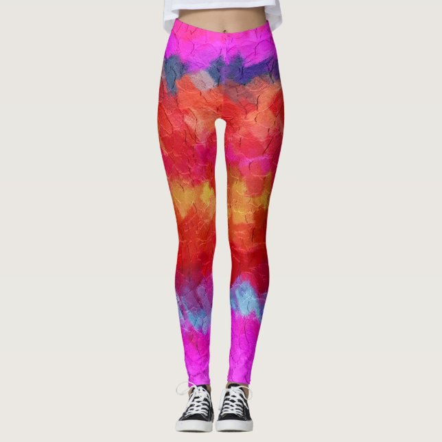 Leggings Placa de pintura colorida #37 (Anverso)