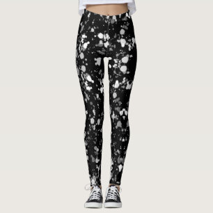 Leggings Placa de pintura en blanco y negro